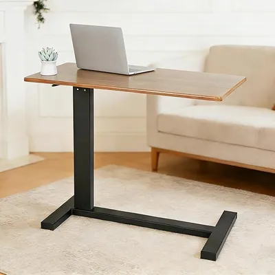 Imagen del producto de Mesa de noche con ruedas, ajustable en altura, de 80x40x68-105 cm