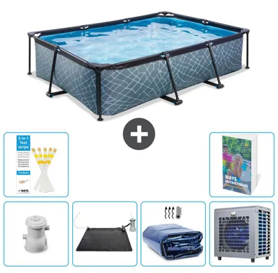 Obrázek produktu pro Venkovní bazén obdélníkového tvaru – vzhled kamene – 300x200x65 cm – 5dílný – model S216
