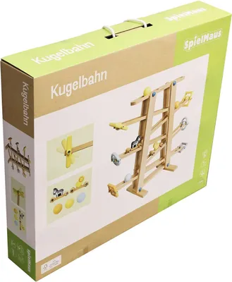 Image de Piste de billes en bois SpielMaus avec éléments de roulement
