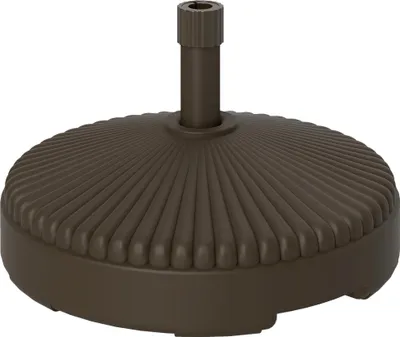 Image de Pied de parasol - Base ronde - 23 l remplissable avec eau/sable - Jusqu'à 28 kg - Pour jardin/terrasse - Marron