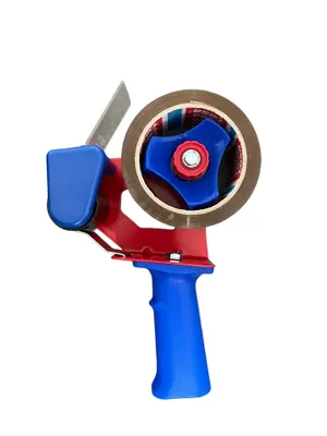 Produktbild von Tesa Strong Handabroller mit 1 Rolle Paketklebeband Braun, Paketbandabroller,