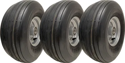 Image de 15x6.00-6 Multi Rib Wheels Lawnmower Wheels 6ply P508 Tyre Rim 25mm Bearings (Set of 3)