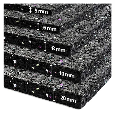 Produktbild von Anti-Vibrationsmatte für Waschmaschinen - Schallschutzmatte aus dickem Gummi, schall- und stoßdämpfend, Dicke: 20 mm; 200 x 62,5 cm