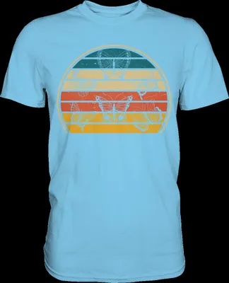 Produktbild von Retro Schmetterling T-Shirt – Sky Blue / M