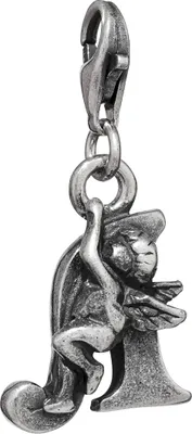 Produktbild von Buchstabe A mit Engelskind Charm-Anhänger 925 Silber antik für Bettelarmband