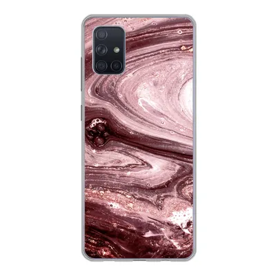 Produktbild von MuchoWow® Handyhülle Schutzhülle Hülle für Samsung Galaxy A71 Marmor - Gold - Rosa Silikon Softcase Handy Hülle - Kartenbesitzer