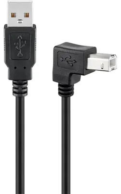 Immagine prodotto di Goobay 50856 Cavo USB 2.0 Hi-Speed 90°, nero, 2 m - spina USB 2.0 (tipo A) > spina USB 2.0 (tipo B)