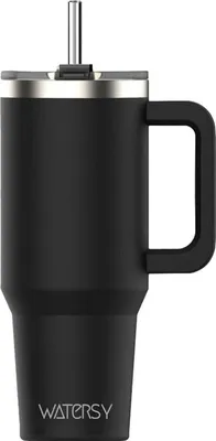 Produktbild von 30oz Kaffeebecher to Go Thermobecher Edelstahl Vakuum Trinkbecher Strohhalm Schwarz