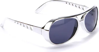 Zdjęcie produktu dla okulary w stylu lat 50-tych w kolorze srebrno-czarnym - rozmiar uniwersalny