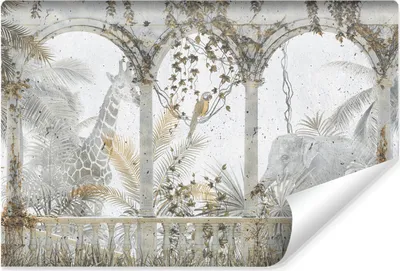 Produktbild von Muralo Vlies Fototapete Für Esszimmer TIERE Pflanzen Säulen Beton Vintage Br. 254cm x Hö. 184cm