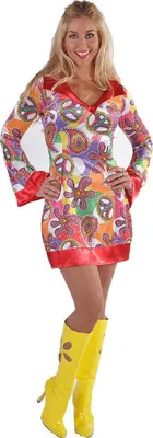 Produktbild von M213122-131-L-A Damen Hippie Kleid Hippiekostüm Gr.L