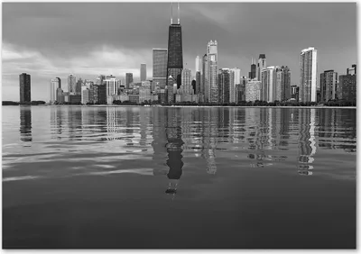 Produktbild von Tulup® Leinwandbild - 100x70 cm - Wandkunst - Drucke auf Leinwand - Leinwanddruck  - Sehenswürdigkeiten & Architektur - Schwarzweiß - Chicago