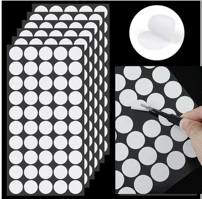 Produktbild von Selbstklebende Klettpunkte Sets (108 Paar Ø10mm + 150 Paar Ø20mm) Robuste Klettverschlüsse zum Kleben Praktische Klettband Punkte für Zuhause, Büro & DIY Vielseitig & Stark Haftend
