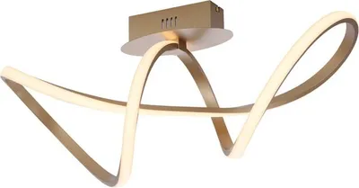 Image de Plafonnier LED laiton mat, intensité lumineuse variable, L 62 cm
