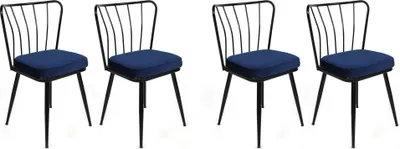 Produktbild von Skye Decor, Yıldız-944 V4, Stuhlset (4 Stück), Dunkelblau, 100 % METALL, 43 x 42 x 82 cm
