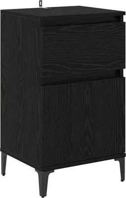 Produktbild von Nachttisch Schwarz Eichen-Optik 40 x 35 x 70 cm Holzwerkstoff