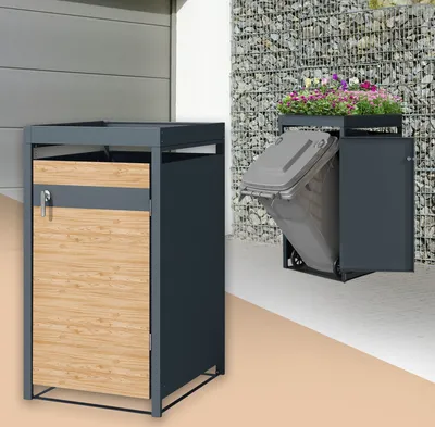 Obrázek produktu pro ML-Design box na odpadky se stříškou na sázení pro 1 odpadkový koš 240L 68x80x124 cm ocelový