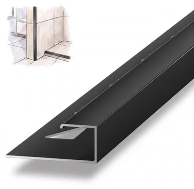 Produktbild von Dalsys Fliesenschiene Eckprofil 2,5m x 12,5mm Schwarz Alu