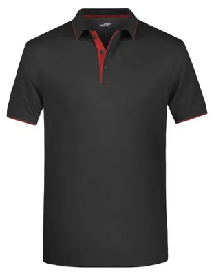 Produktbild von James and Nicholson - Poloshirt für Herren LT2705 (S) (Schwarz/Rot)