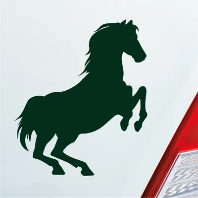Produktbild von Auto Aufkleber Pferd Horse Pony Pferdeliebhaber Reiten 10x11,5 cm Dunkelgrün Sticker Heckscheibenaufkleber
