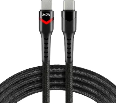 Zdjęcie produktu dla Kabel USB-C -> USB-C everActive CBB-2PDRS 2m 240W RGB LED czarny