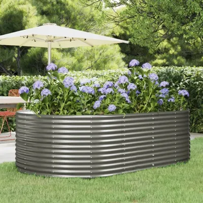 Produktbild von "SALE 2026"Garten-Pflanzgefäß/Hochbeet Moderne - Pflanzkübel - Blumentopf Grau 212x140x68cm Verzinkter Stahl Promotion815608 - Beete