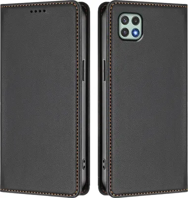 Image de Etui en cuir pour Samsung Galaxy A22 5G, étui magnétique en cuirPolyuréthaneavec support Noir