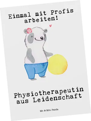 Produktbild von Mr. & Mrs. Panda Postkarte Physiotherapeutin Leidenschaft - Weiß - Geschenk, Postkarten, bildkarte, Ansichtskarten, Ansichtskarte, Grußkarte