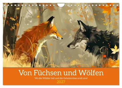 Produktbild von Von Füchsen und Wölfen (Wandkalender 2027 DIN A4 quer), CALVENDO Monatskalender