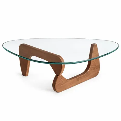 Produktbild von Morvani Glas-Couchtisch 83x57x40 cm Transparent/Walnussfarben, 3 Größen, 9 Farbkombinationen