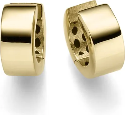 Paar-Creolen-7x14-5mm-aus-585-Gelbgold-flach-schlicht