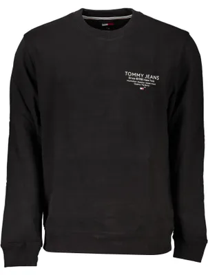 Produktbild von Herren Sweatshirt Schwarz - Baumwolle, Angeraut, Rundhals, Logo-Druck