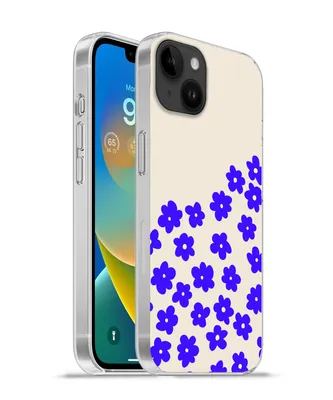Produktbild von MuchoWow® Handyhülle Schutzhülle Hülle für Apple iPhone 14 Plus - Soft case Blume - Blau - Muster Silikon Softcase Handy Hülle - Abbildung
