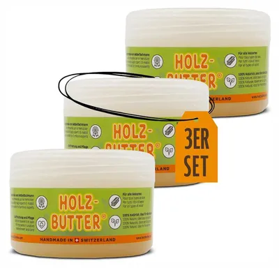 Produktbild von Renuwell Holz-Butter Möbelpflegemittel Holzreiniger Spar-Set 3 x 250 ml