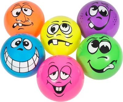 Immagine prodotto di Pallina giocattolo Spordas con faccine buffe, Ø 25 cm | Set da 6 pezzi