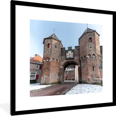 Produktbild von MuchoWow® Gerahmtes Poster Poort - Amersfoort - Niederlande 40x40 cm - Poster mit Schwarzem Bilderrahmen Wandposter Rahmen Foto Bilder - Poster - Plakat im Rahmen