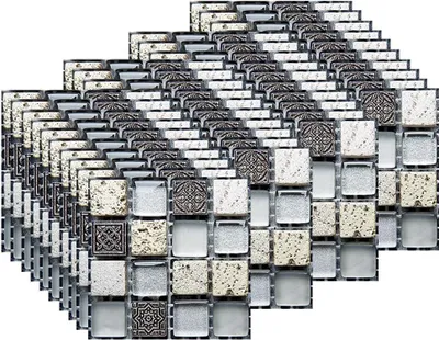 Produktbild von Wandfliesenaufkleber 40 Stück - Selbstklebend, Wasserfest und Ideal für Küche und Badezimmer - 10 x 10 cm