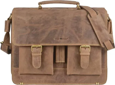 Produktbild von Greenburry Aktentasche Leder braun antik 2 Fächer mit Laptopfach 1722-25