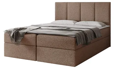 Produktbild von MIRJAN24 Boxspringbett Rebos Boucle, Ehebett mit zwei Bettkästen, Doppelbett mit Topper (Lambi 04, Größe: 180x200 cm)