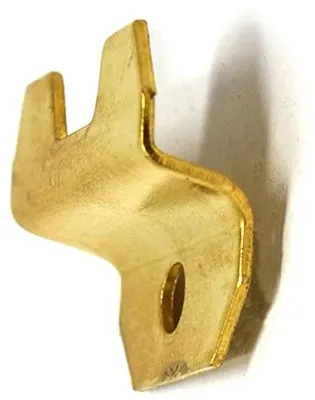 Produktbild von Set mit 4 messingfarbenen Spiegelhalterungen, Spiegelaufhängungen, Spiegelbefestigungen, Wandmontage, Metall