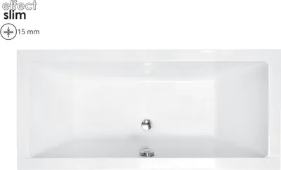 Produktbild von Badewanne QUADRO SLIM 170x75 mit Füßen , mit Siphon (ohne Schürze)