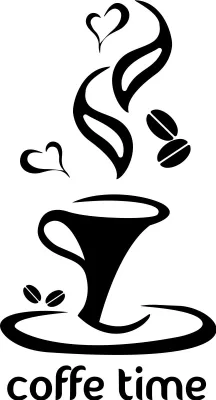 Produktbild von KÜCHENAUFKLEBER Kaffeetassenaufkleber Herz 100 x 50 cm G254