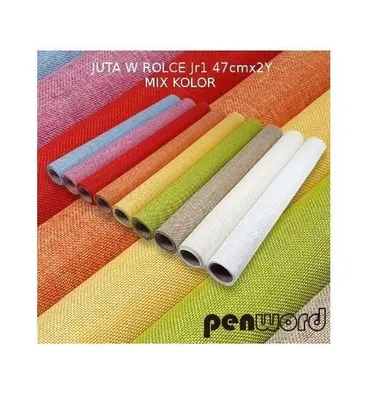 Zdjęcie produktu dla Juta w rolce kolorowa 47x182cm MIX