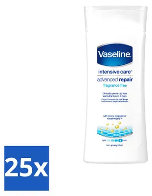 Produktbild von 25 x Vaseline Advanced Repair Bodylotion – Regeneration & Feuchtigkeit – 200 ml - Vorteilspackung - 25 Stücke