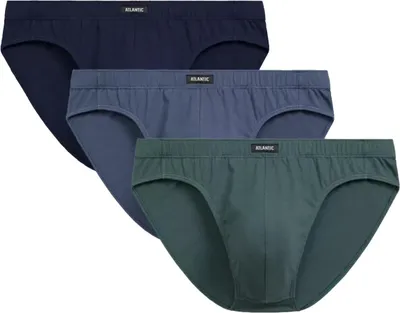 Produktbild von Atlantic Herren Baumwoll Slips 3er-Pack - Sportliche Unterwäsche, Atmungsaktiv, Bequemer Sitz, Kobalt/Denim/Dunkelgrün, 100% Baumwolle, Herbst/Winter 2025 Kollektion XXL