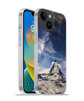 Produktbild von MuchoWow® Handyhülle Schutzhülle Hülle für Apple iPhone 14 - Softcase Berge - Sterne - Universum - Jungen - Mädchen - Kinder Silikon Softcase Handy Hülle - Mobiltelefonhülle