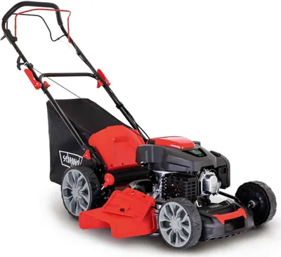 Produktbild von Scheppach Benzin Rasenmäher MS225-56 | Radantrieb | 6 PS Motor | 56 cm | 65 L | Höhenverstellung 7 Stufen | Seitenauswurf & Reinigungsfunktion