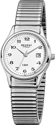 Produktbild von Regent Stahl Damen-Herren Uhr F-893 Quarzuhr Armband silber D2URF893