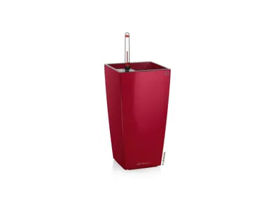 Immagine prodotto di Fioriera LECHUZA MAXI-CUBI Premium Scarlet Red high gloss | Fioriera da tavolo con sistema di irrigazione | Superficie high gloss | 14 x 14 x 26 cm | 18051