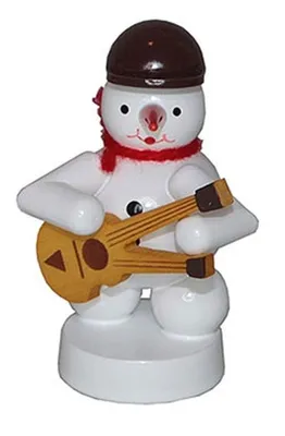 Produktbild von Schneemann mit Doppelhalsgitarre (8cm) von Zenker Volkskunst